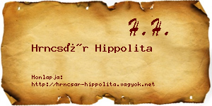 Hrncsár Hippolita névjegykártya